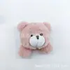 Juguete de peluche cabeza de oso lindo llavero, broche para bolso, accesorio para el cabello, joyería DIY hecha a mano, accesorios para la ropa, venta al por mayor