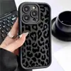 Funda para Teléfono iPhone 15/16/17 con Estampado de Leopardo Rayado Negro, Arena de Diamante Transfronteriza, Ojo del Cielo, Protección