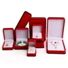Caja de Terciopelo Roja con Borde Negro Set de Caja para Anillo Colgante Pulsera Collar Caja de Almacenamiento de Joyería Caja de Joyería Caja de Regalo