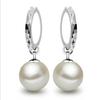 Brincos de Moda Estilo Coreano Qiaolanxuan para Mulheres, Brincos de Pérola Flor, Argolas com Franjas de Prata, Fornecimento Transfronteiriço Atacadista