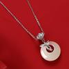 Nuevo Collar de Flor de Rosa Estilo Chino para Mujer, Plata de Ley 925, Tendencia Nacional de Alta Gama, Joyería con Colgante de Hebilla de Paz de Jade Hetian Natural