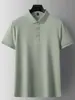 Camisa polo masculina de verão lisa, de manga curta, com colarinho, adequada para uso business casual, disponível em várias cores, resistente a rugas e versátil