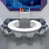 Mesa de Conferência Grande em Arco Mesa de Conferência Redonda com Pintura a Pó Personalizada Mesa Redonda Criativa Branco Simples Moderno Escritório
