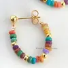 Aretes de Aro de Concha Coloridos Hechos a Mano Originales, Aretes de Estilo Étnico Estilo Bohemio, Joyería para Orejas de Gama Alta de Nicho
