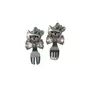 Pendientes de Pastel de Postre Infantiles e Interesantes Nicho de Gama Alta Versátiles Diseño Único Tenedor de Cereza Pendientes de Gato