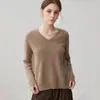 Suéter para Mujer con Cuello en V de Punto Trenzado Completo Forma de Corazón Cachemir de Cabra Otoño/Invierno 2026 Ajuste Holgado Color Sólido Capa Base Ropa de Punto Cálida