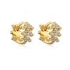 Aogu Suministro Transfronterizo Chapado en Cobre Oro Real Incrustado Circonita Mini Aretes Diseño para Mujer Pendientes de Nicho Venta Caliente de Exportación
