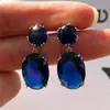 Venta Caliente Europea Elegantes de Moda Forma de Huevo Pendientes Grandes de Circonita Múltiples Colores Disponibles Venta Directa de Fábrica