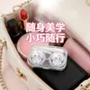 Estuche para Lentes de Contacto de Gato de Dibujos Animados, Caja de Almacenamiento Linda para Gafas de Niña, Estuche de Lentes de Contacto de Alta Gama con Tapa Antivuelco