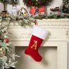 Chenlin suprimentos de decoração de Natal meias com letras de veludo dourado de alta qualidade vermelhas DIY nome meias de Natal presente para a mãe