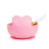 Tazón de Alimentación Complementaria para Niños, Plato de Silicona para Aprender a Comer, Tazón con Ventosa para Bebé, Tazón de Entrenamiento Anticaída y Antiescaldado, Vajilla de Dibujos Animados Linda