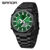Reloj de Comercio Exterior en Stock, Reloj Electrónico Octagonal de Aleación Multifuncional con Alarma, Resistente al Agua con Doble Pantalla Sincronizada, Reloj de Pulsera Electrónico para Hombre