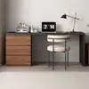 Escritorio de madera maciza con cajones y un armario empotrado, un escritorio combinado para uso doméstico, adecuado para dormitorios, tocadores de niñas y apartamentos pequeños, también un escritorio para computadora