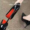 Zapatos de Tacón Alto con Suela Roja Nude para Mujer con Tacones de Aguja 2025 Nuevos Zapatos de Plataforma Impermeables con Elegante Punta Afilada Zapatos Profesionales