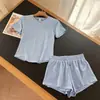 Conjunto Esportivo Casual de Moda com Costas em Tela, Igual ao da Fábrica da Marca Grande, Camiseta de Manga Curta Respirável de Secagem Rápida + Shorts para Corrida