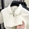Camisa Polo de Verano Delgada de Alta Gama para Hombre, Camiseta de Manga Corta con Media Cremallera, Cuello de Solapa Texturizado, Top Elegante y Transpirable