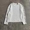 Y2K Europeu e Americano Transfronteiriço Branco Versátil Estampa de Letras Solta Moda Casual Nova Camiseta de Manga Longa Ins