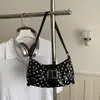 2026 Dulce, de Moda, Simple Estilo Coreano Verano Nuevo para el Trabajo Diseño de Cinturón de Lunares Hombro Único Cruzado Debajo del Brazo Bolso