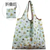 En stock moda de dibujos animados mediana bolsa de compras de supermercado bolsa de compras de protección ambiental en stock al por mayor plegable portátil con fuerte
