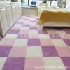 Tapete Quarto Quarto Totalmente Coberto Quarto Pelúcia Manta de Cabeceira Estilo Ins Menina Casa Sala de Estar Tapete de Espuma para Chão Manta Emendada