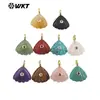 Wt-P2054 Forma de Abanico Forma de Concha Piedra Preciosa Colorida Zirconia Incrustada Accesorios Colgante Pendientes Collar Hecho a Mano DIY