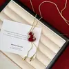 ¡Lleno de Buena Suerte! Collar de Calabaza de Año Nuevo al por Mayor Versátil Ajustable Rojo Retro Elegante Accesorio de Cadena para Suéter