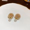 Pendientes de borla de flor de circonita con diamantes de imitación de lujo con aguja plateada, pendientes de viento frío, pendientes de personalidad roja de red para mujer, venta al por mayor
