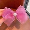 Pinza para el cabello de princesa con lazo negro tamaño pequeño para mujer flequillo lateral frontal adorno para la cabeza clip de tiburón para la parte posterior de la cabeza