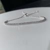 Pulsera de Plata de Ley s925 con Cristales de Zirconia, Moda, Completa de Diamantes, Personalidad, Pulsera Elástica de Personalidad para Mujer, Comercio Exterior Europeo y Americano, Venta al por Mayor