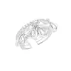 Anillo de racimo de fuegos artificiales evanescentes de marco fijo, diseño de nicho para mujer, lujo ligero, sentido de alta gama, anillo ajustable de diamantes