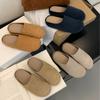 Nuevas Zapatillas de Media Piel Genuina Estilo Birkenstock de Suela Gruesa, Estilo Fila, Suela Plana, Suaves, sin Cierre, para Otoño