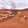 Estilo japonês Sweet 925 Silver Ear Stud Mini Girl ins Cold Style Brincos de rosto sorridente Parafuso distintivo Ear Bone Stud