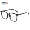 Nuevas gafas de grano de madera de marco grande para adelgazar de aspecto sencillo anti-luz azul grado ajustable espejo plano estudiante retro pequeño libro rojo