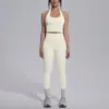Nuevo Conjunto de Yoga de Estilo Transfronterizo con Sensación de Segunda Piel Ajustado, con Hermoso Diseño en la Espalda, Conjunto de Pantalones Largos de Cintura Alta que Levantan los Glúteos, Ropa de Running y Fitness de Secado Rápido