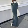 Marca independente eBay primavera/outono calças compridas boca de sino femininas moda europeia e americana, estilosas e versáteis, calças compridas jeans da moda de rua