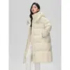 Naihuhu 2026 nuevo abrigo de invierno estilo coreano de algodón con relleno de plumón grueso hasta la rodilla para mujer, corte entallado, chaqueta de algodón versátil