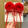 Gomas para el pelo de niña Adornos para la cabeza de Año Nuevo Estilo Chino Rojo Bandas para el pelo de bebé Cuerda para el pelo de moño de Año Nuevo para niños Accesorios para el pelo