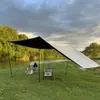 Pérgola de camping para exteriores de vinilo engrosado portátil impermeable toldo fijo picnic picnic dosel cuadrado blanco arroz