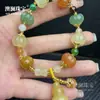 Pulseira de Jade Dourado de Xinjiang Atacado Jade do Deserto Gobi Contas de Maçã e Abóbora Jade Colorido Multi-Tesouro Pulseira Masculina e Feminina Produtos ao Vivo