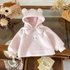[En Stock] Sudadera de Terciopelo para Niña 2025 Otoño e Invierno Terciopelo Dibujos Animados Linda Sudadera con Capucha Chaqueta Cálida Qy252202