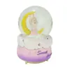Bola de Cristal Luminosa Personalizada Globo de Neve da Lua Enfeites Transfronteiriços Decoração de Casa Artesanato de Resina para Meninas Enfeites