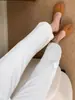 Jeans Blancos Rectos para Mujer en Verano Nuevos Talla Grande mm Gorditas Figura de Pera Cintura Alta Sueltos Efecto Adelgazante Pantalones de Pierna Ancha