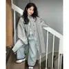 Chaqueta Cortavientos de Moda Nueva Primavera 2026 Estilo Coreano Viento Británico con Cuello Alto para Niñas Pequeñas