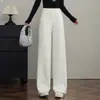 Procesamiento Personalizado Otoño 2026 Pantalones de Pierna Ancha de Cintura Alta para Mujer Estilizadores de Figura Caída Rectos Hasta el Suelo Versátiles para el Trabajo y Casual