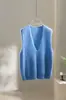 [Forro Pesado] Chaleco de Punto Suave como la Lana y el Cachemir con Cuello en V para Mujer, Prenda sin Mangas para Abrigar en Otoño e Invierno
