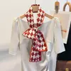Bufanda Larga Fina de Seda Negra con Estampado Paisley para Mujer 2026 Nuevo Estilo Coreano Bufanda Diagonal con Acabado de Lujo y Elegante Accesorio para la Cintura
