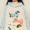 Sudadera con capucha de moda estilo retro chic japonés universitario Otoño e Invierno Nuevo Estilo Forrada de polar Holgada Adelgazante Manga Larga para Mujer