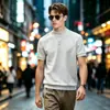 250g Vellón Expandido para Hombre Cuello Alto Térmico Manga Corta Otoño e Invierno Ácido Hialurónico 10A Capa Base Antibacteriana Modificación de Etiqueta Personalizada