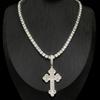 Colar com pingente de diamante em cruz de nuvem europeia e americana, colar com pingente moderno e hip-hop europeu e americano