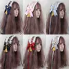 Fofa Estilo Japonês Menina Doce Lolita Menina Coração Borla Faixa de Cabelo Doce Lolita Feito à Mão Renda Laço Acessórios de Cabelo